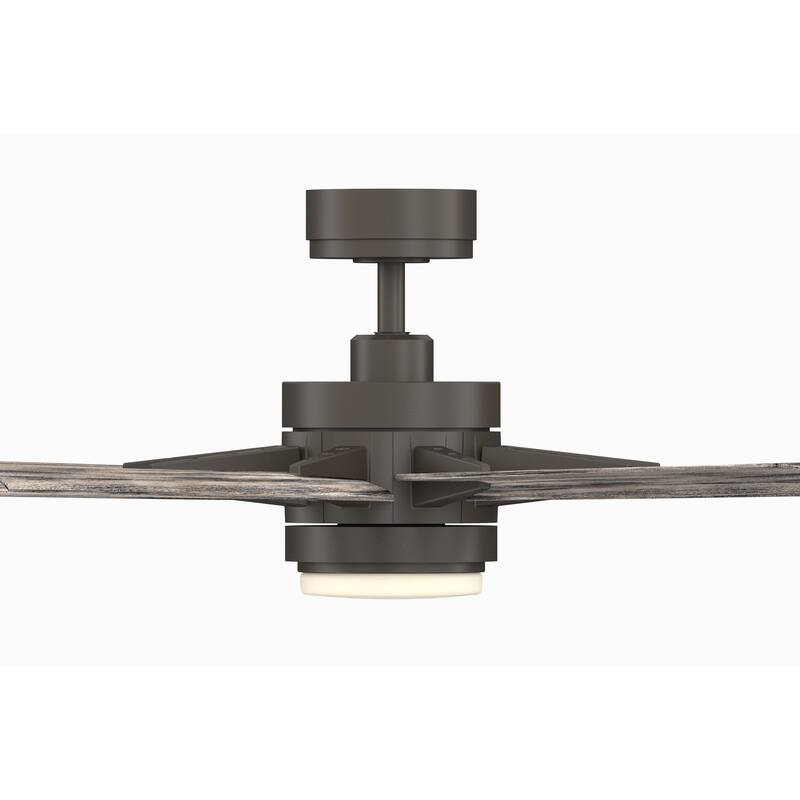 Fanimation Odyn 84 inch Indoor/Outdoor Smart Ceiling Fan with LED CCT Select Light Kit - Black