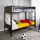 preview thumbnail 1 of 8, Walker Edison Browning Rustic Wood Twin-over-Twin Bunk Bed Black / Brown