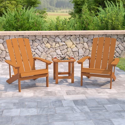 Indoor/Outdoor Adirondack Style Side Table and 2 Chair Set