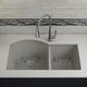 preview thumbnail 2 of 11, Lexicon Platinum Quartz 32 Inch 70/30 Double Bowl Kitchen Sink with Bottom Grids and Strainers and Disposal Flange