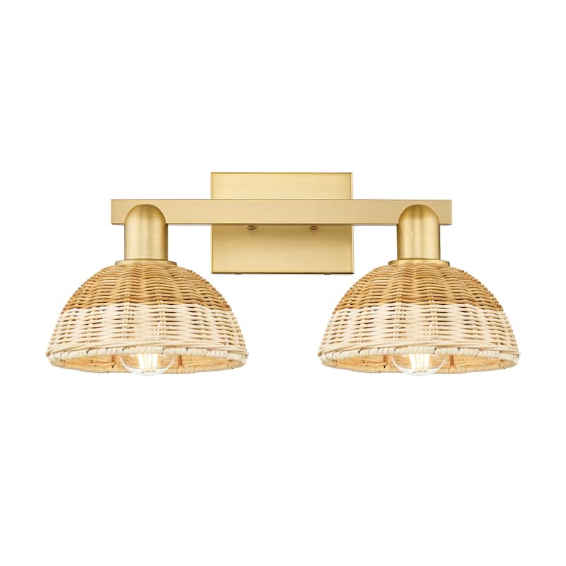 Innovations Lighting 716-2W-11-16 Natural Ballston Dome Vanity Natural - Satin Gold / Natural