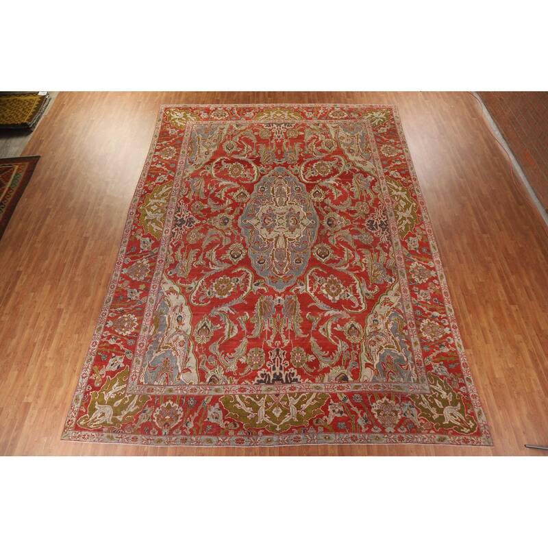 Hand Knotted Oriental 100% Wool Carpet Traditional Floral Red Sultanabad Area Rug - 16' 10'' X 12' 5''