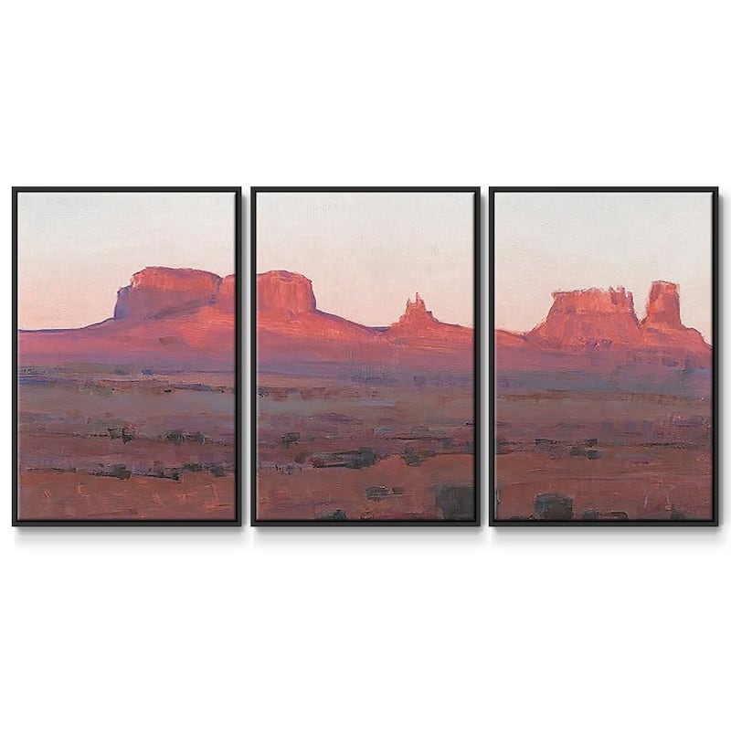 Red Rocks at Dusk II - Multi Piece Framed Canvas