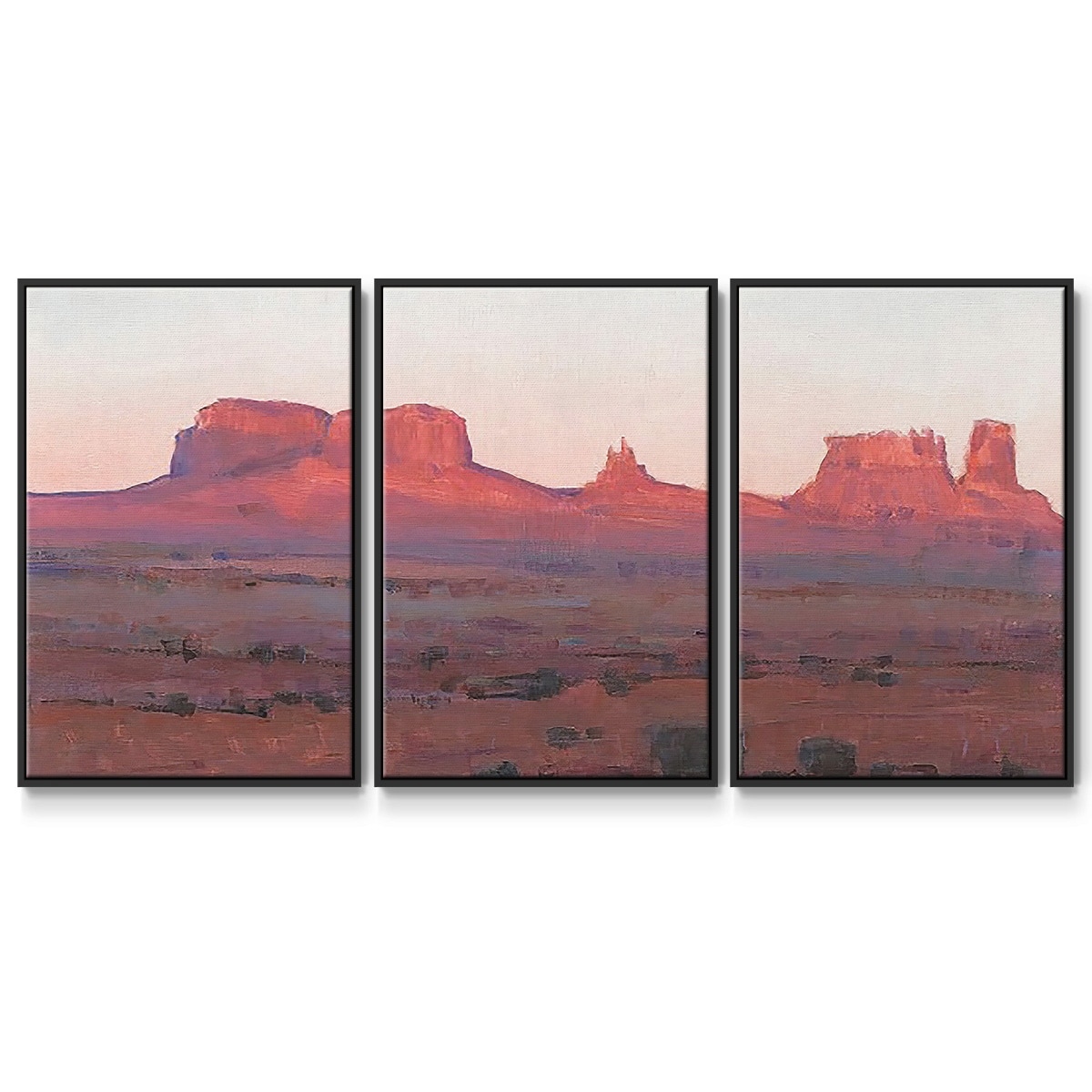 Red Rocks at Dusk II - Multi Piece Framed Canvas