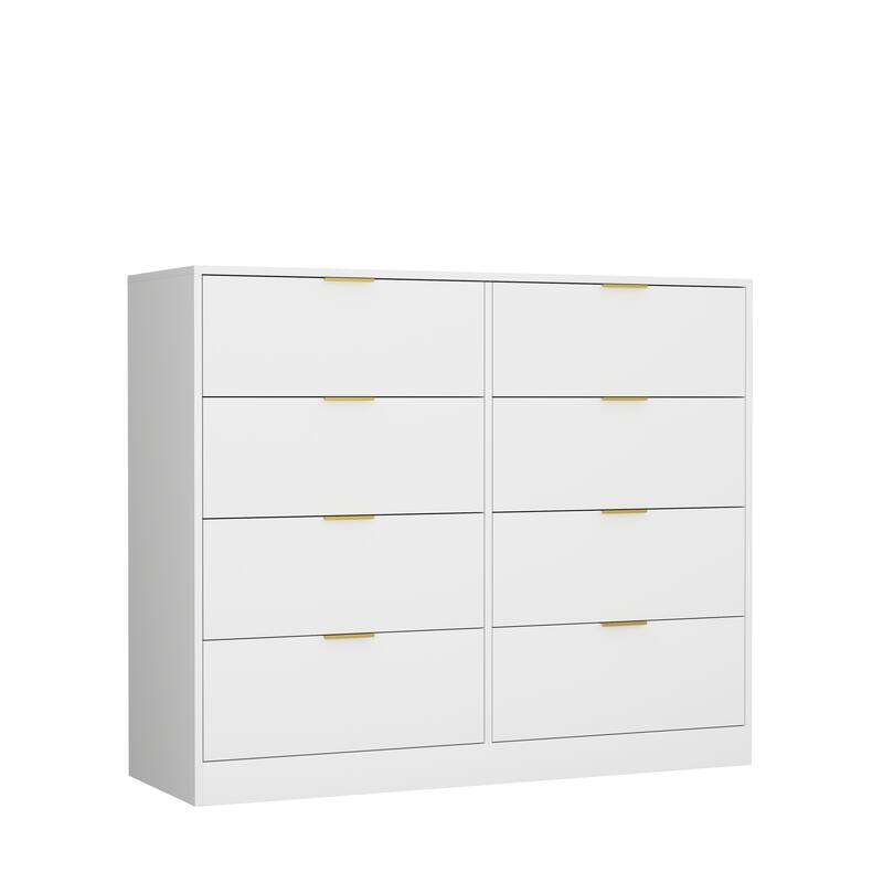 8-Drawer Dresser for Bedroom, Modern Wood Drawer Chest for Closet, Living Room & Hallway Organization