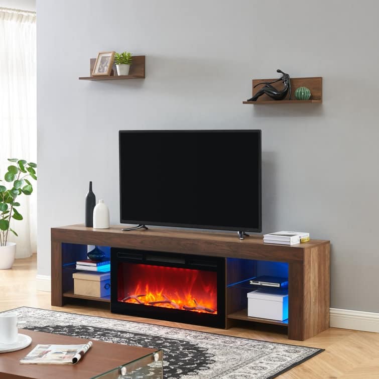 78.7'' Wood Media Console TV Stand Classic Entertainment Center