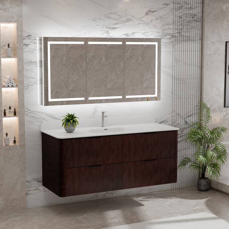 Modland 48" Fluted Floating Vanity with Sink - 48 inch