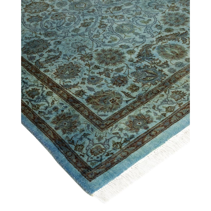 Overton Hand Knotted Wool Vintage Inspired Modern Contemporary Overdyed Gray Area Rug - 3' 2" x 5' 3"