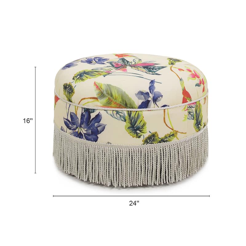 Yolanda 24" Upholstered Round Accent Ottoman