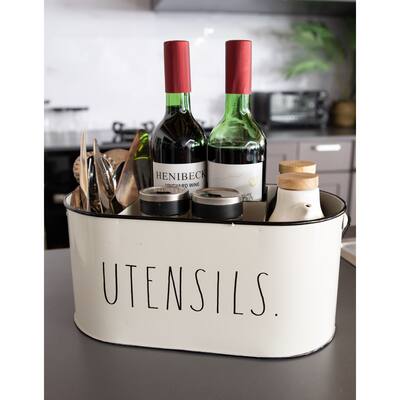 Rae Dunn Enamel Metal Look 4 Section Kitchen Caddy