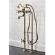 preview thumbnail 37 of 42, Kingston Brass Freestanding Clawfoot Tub Faucet Package with Supply Line in Matte Black