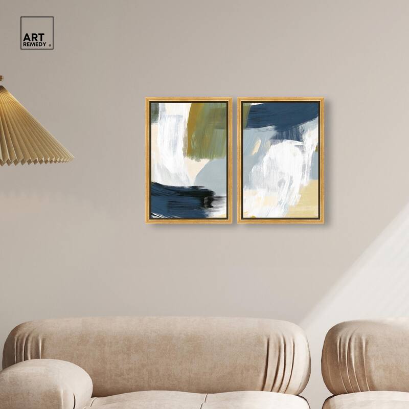 Textured Greens II Canvas Set of 2 by Art Remedy