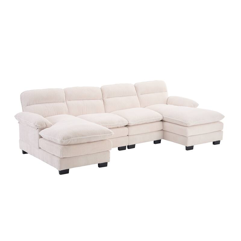 111.8" U-shaped profile sofa, including two single seats and two chaise