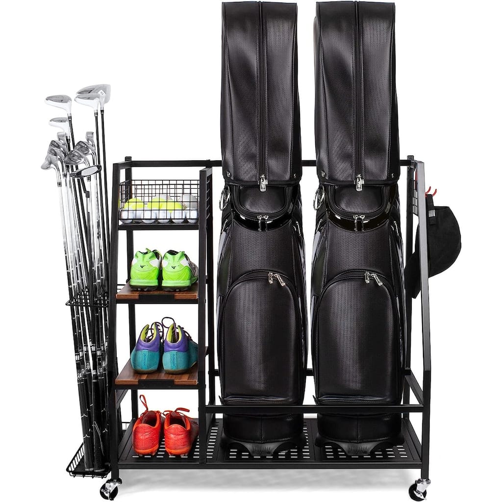 Sttoraboks Golf Bags Storage Garage Organizer, Fits 2/3 Golf Bags and Golf Equipment Accessories