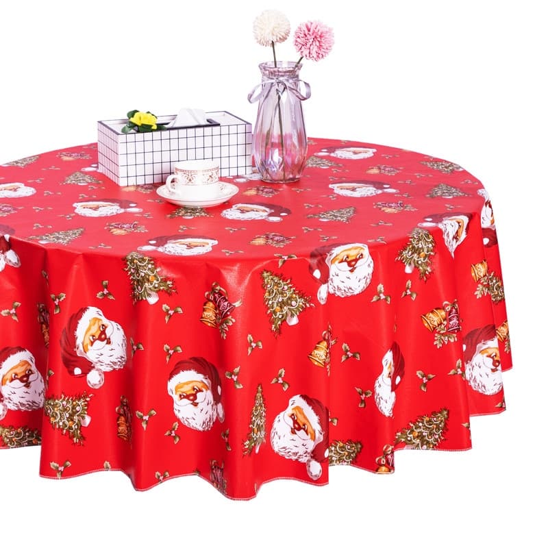 Ray Star Happy Christmas tablecloth 60in - Red Santa 