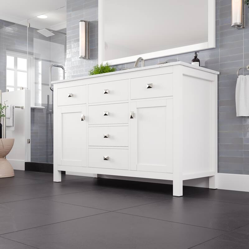 Eviva Artemis Bathroom Vanity with White Engineered Stone Countertop and Undermount Porcelain Sink