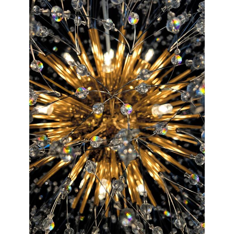 Starburst Modern Crystal Chandelier 32" Wide Crystal Lighting Fixture