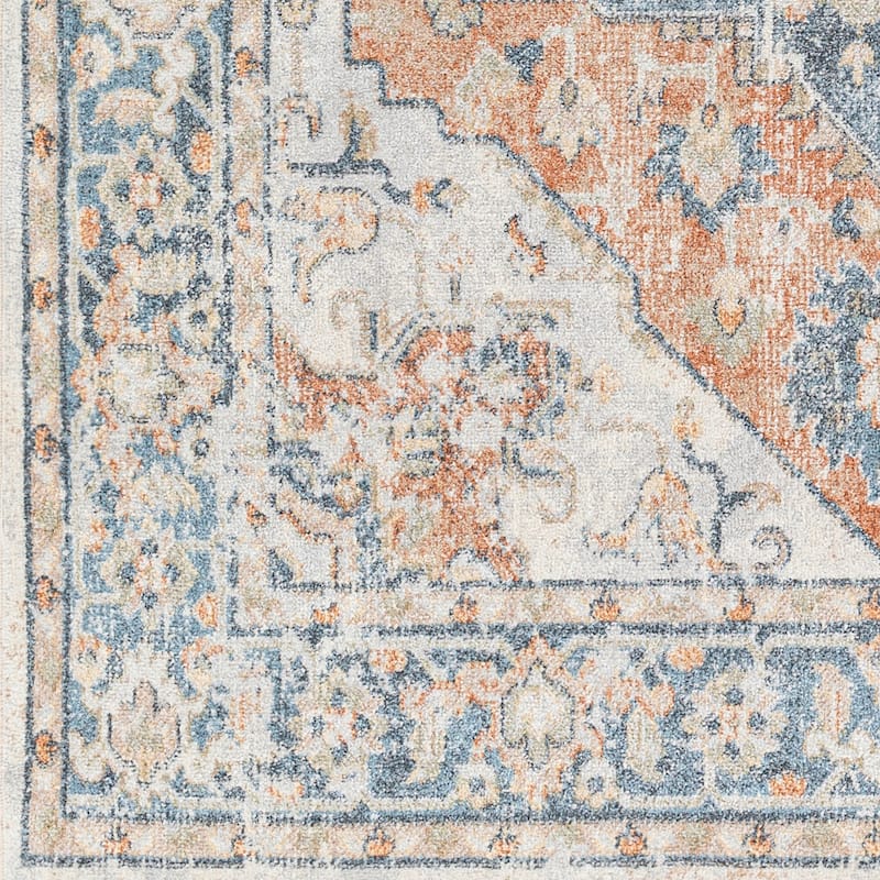 Livabliss Lillian Oriental Medallion Machine Washable Area Rug