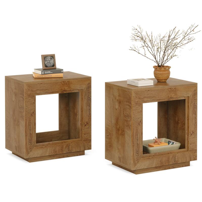23.62-inch Rectangular Farmhouse Wood Side End Table for Living Room