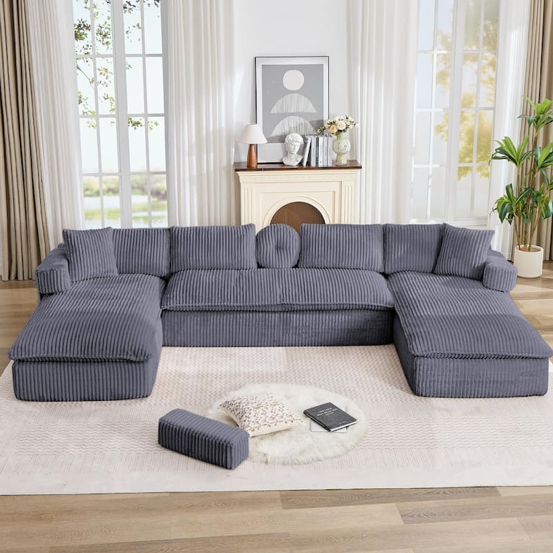 149" Oversized Sectional Couches U Shaped Modular sofa - Dark Gray