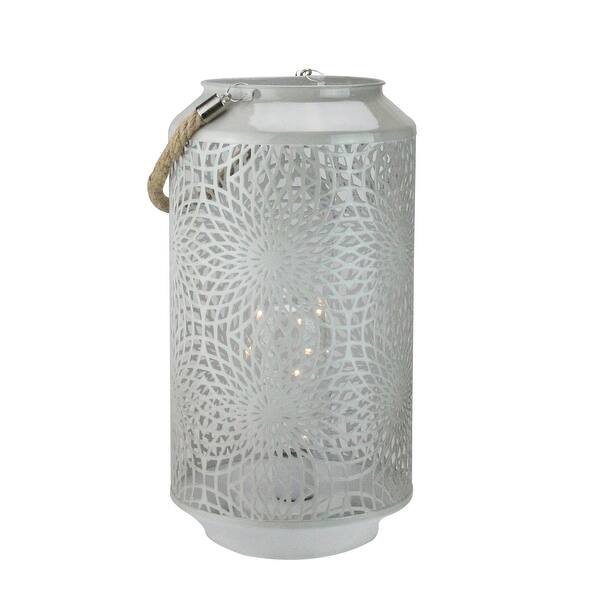 Shop 11 75 Gray Metal Led Indoor Outdoor Lantern With Rope Handle Free Shipping On Orders Over 45 Overstock 21797856