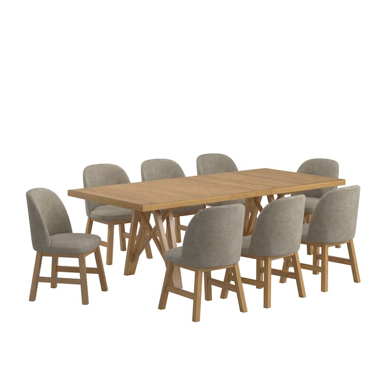 Harstad 72"-90" Wood Finish Extendable Dining Set by iNSPIRE Q Modern