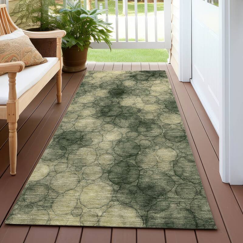 Machine Washable Indoor/ Outdoor Modern Aby Chantille Rug - Basil - 2'3" x 7'6"