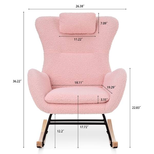 dimension image slide 9 of 13, Glider Chair with Headrest & Storage