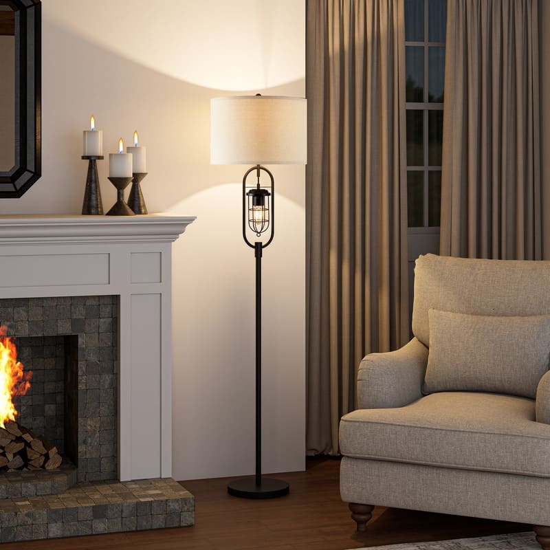 KAWOTI 62.5 inch Bronze Standard Floor Lamp with Night Light