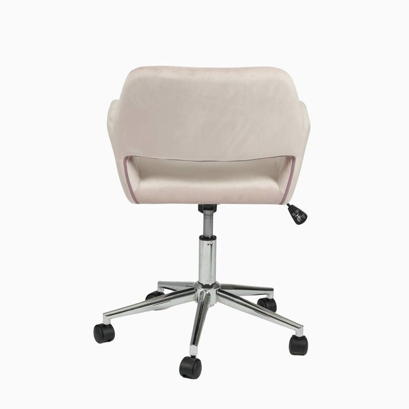 HomyLin Swivel Mid Back Upholstery Desk Chair with Rolling Casters