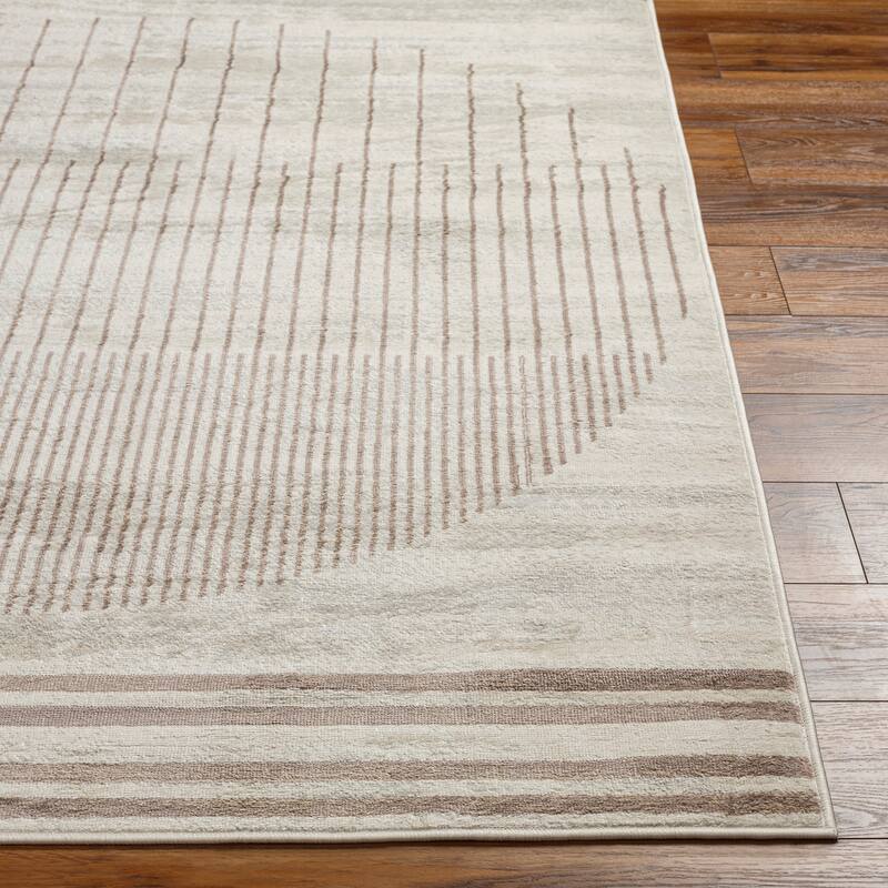 Artistic Weavers Joel Mod Black/Ivory Ombre Geometric Striped Area Rug