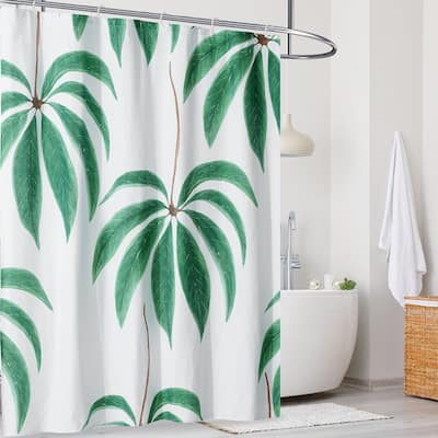 Style Quarters Porch & Den Mayjohn Leaf Pattern Shower Curtain