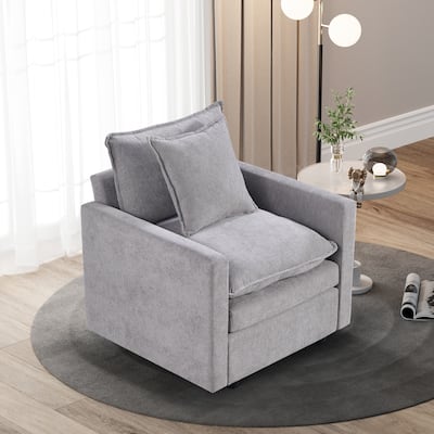 Chenille Fabric Upholstered Sofa Chair