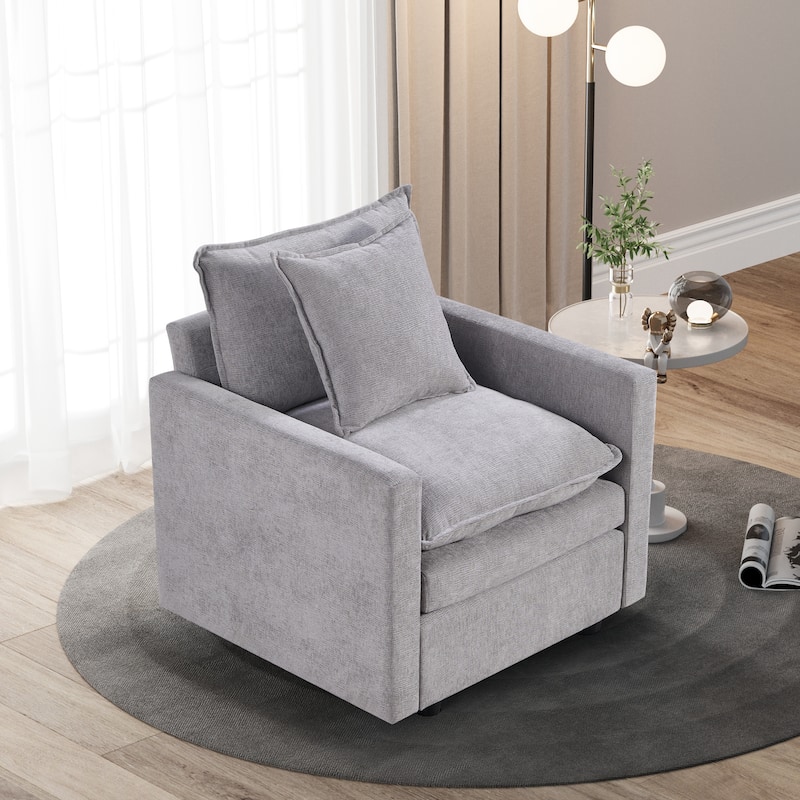 Gray 33.07" Upholstered Arm Chair