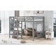 preview thumbnail 3 of 16, Full Loft Bed with Storage Staircase & Hanger