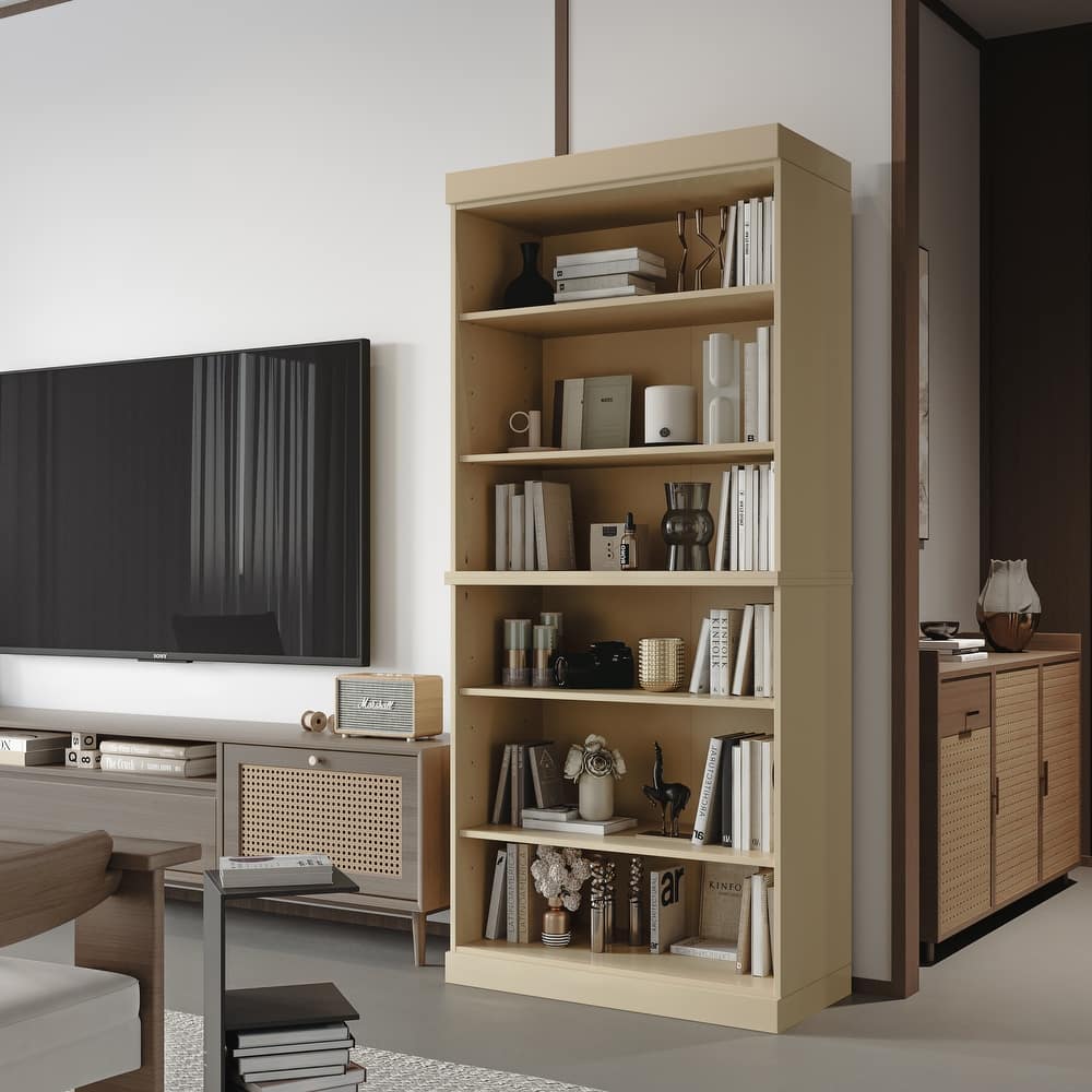 Palace Imports 100% Solid Wood 6-Shelf Bookcase, Adjustable Shelves, 32" Wide, 71.5" Tall