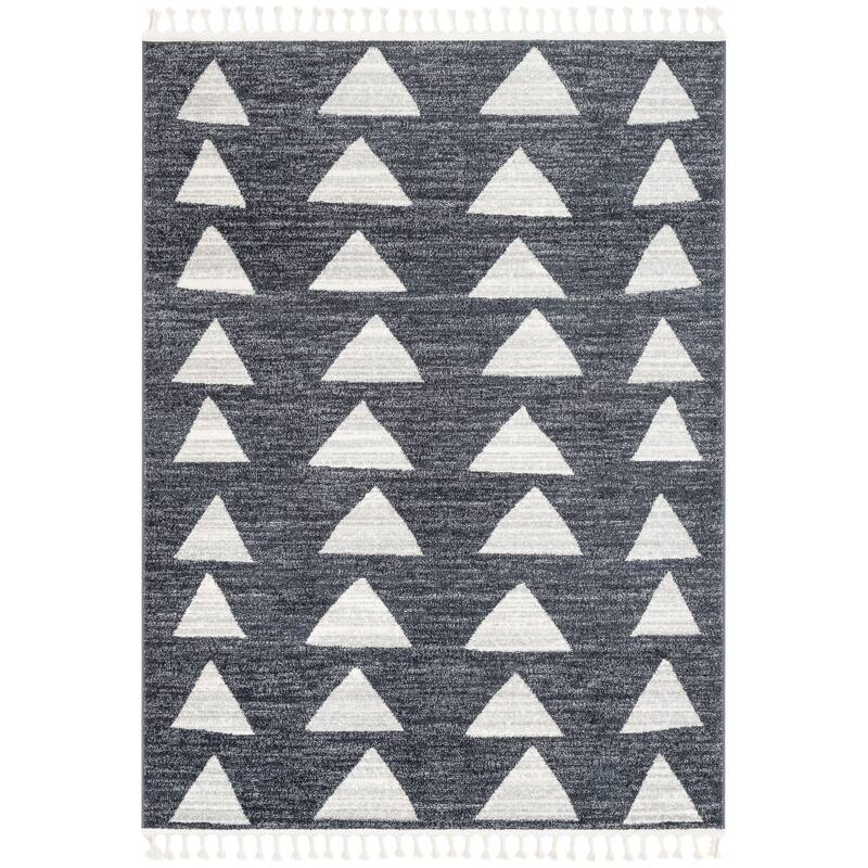 Well Woven Kennedy Triangles Modern Geometric Pattern Area Rug - Grey - 2' 7" x 9' 10" - Runner