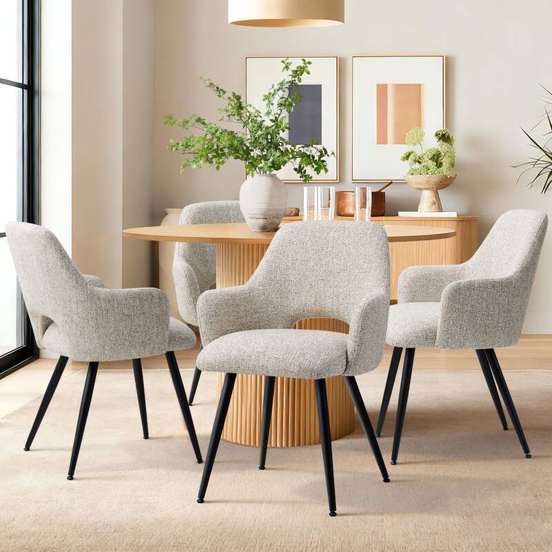 Upholstered Dining Armchair (Set of 4) - Oatmeal