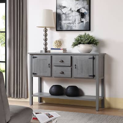 Solid Wood Sideboard Console Table with 2 Drawers