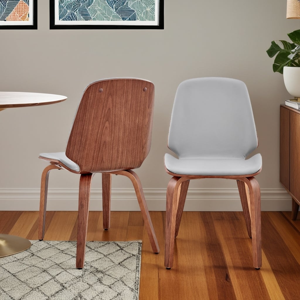 Brinley Walnut or Black Wood Upholstered Dining Chair