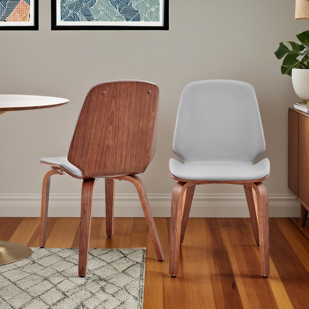 Brinley Walnut or Black Wood Upholstered Dining Chair