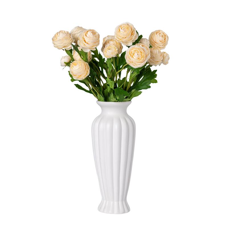 Champagne Silk Decorative Artificial Persian Buttercup Rose Flowers