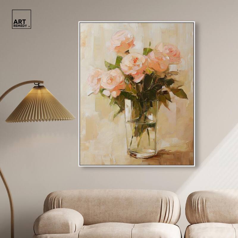 Soft Pink Blooms Canvas by Art Remedy