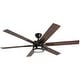 preview thumbnail 12 of 15, 56" Honeywell Kaliza Expresso Bronze Modern LED Ceiling Fan with Light & Remote - 56-inch