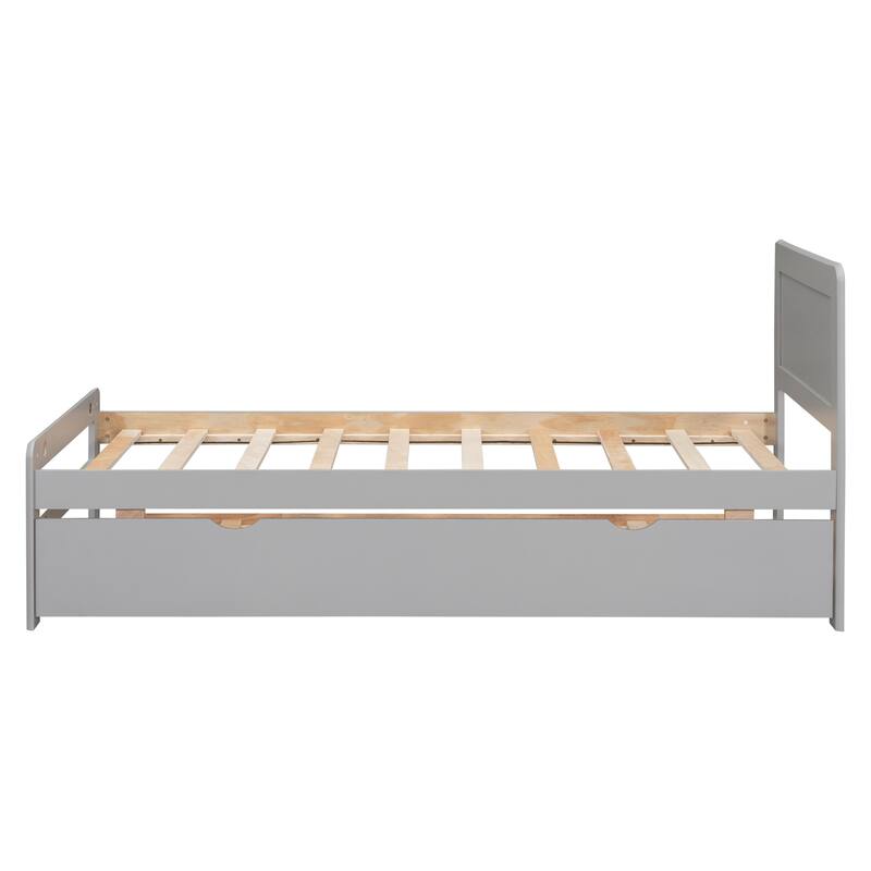 Modern Design Platform Bed Frame with Trundle