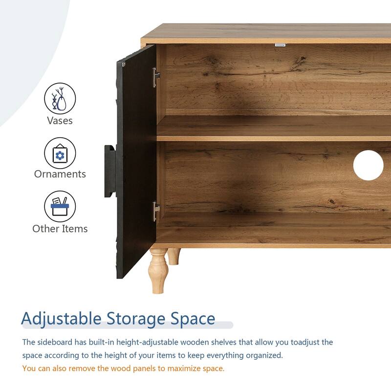 62.99''W Modern Sideboard Storage Cabinet with 4-Door