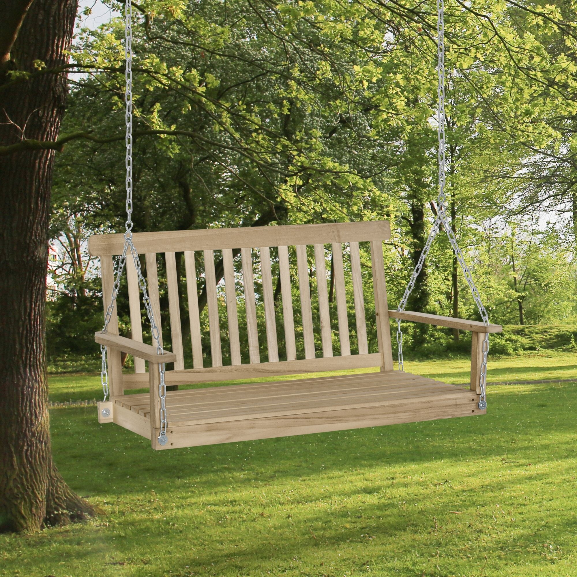 Wooden swing 2 seater outlet
