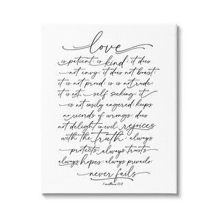 Stupell Heartfelt Love Is Quote Classy Cursive Typography Canvas Wall ...