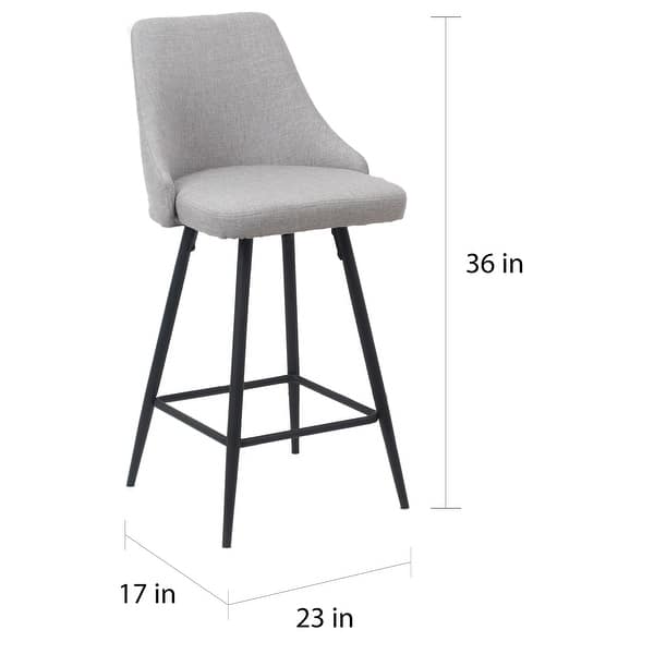 Sanas Grey Upholstered Full Back Dining Bar Chairs (Set of 2) Bed