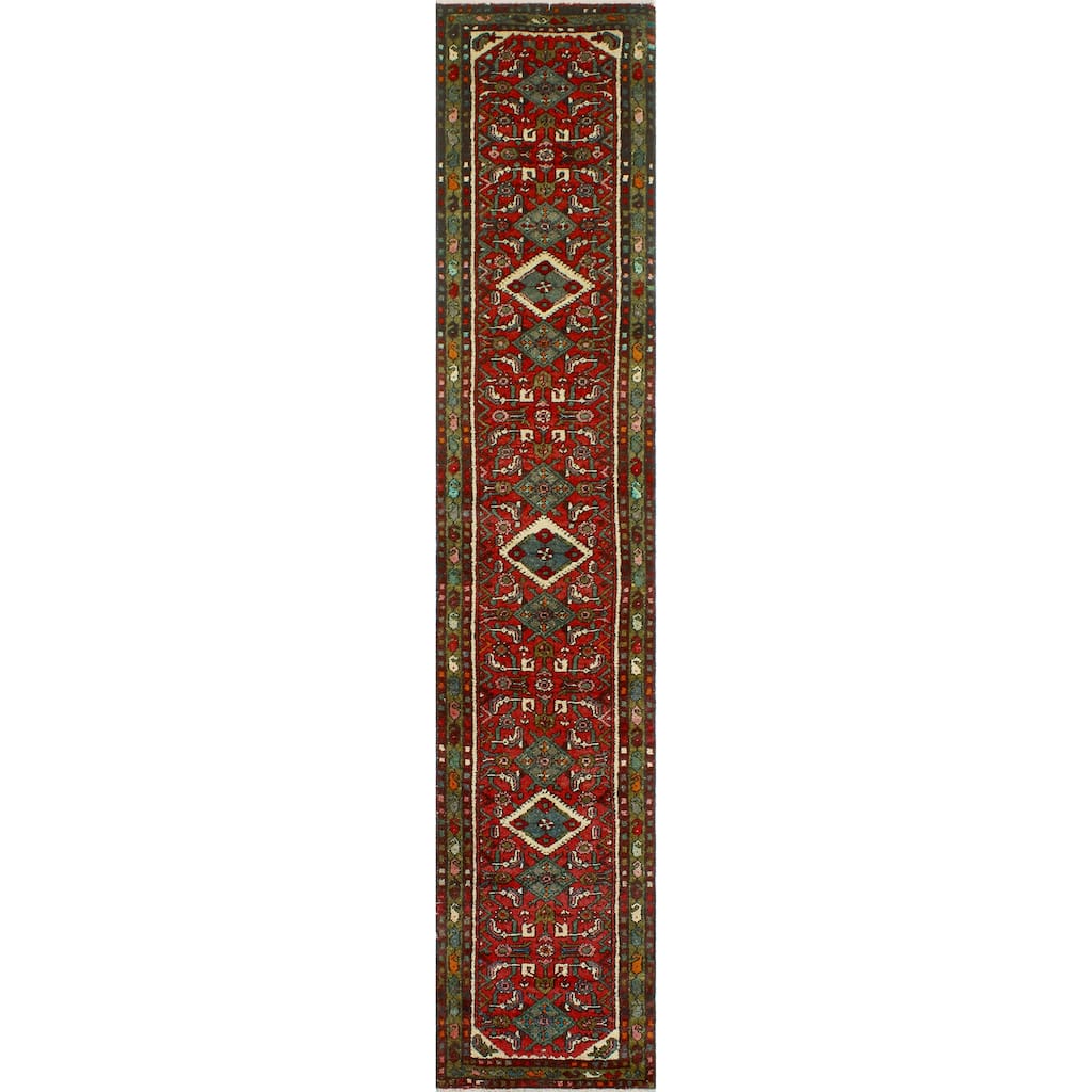 Fine Vintage Distressed Evelyn Red/Brown Runner - 2'5" x 12'8"
